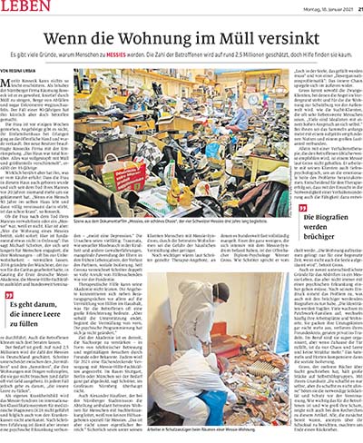 Wenn die Wohnung im Müll versinkt. Artikel Nürnberger Nachrichten zum Thema Messie-Wohnungen